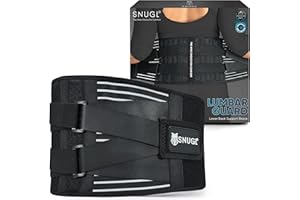 SNUGL Lumbar Support Belt for Men & Women | Lower Back Brace for Sciatica, Bulging Discs & Posture Correction | Pain Relief & Posture Support (Black, L)
