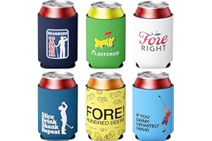 Shanker Golf Beer Can Cooler Set - Funny Can Coolers for Golf - Pack of 6 Neoprene Can Coolers - Fits Cans and Bottles - Great Funny Golf Tournament Gift for Golfers