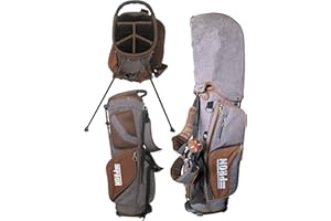 Japan Pron Light Crossover Mens Stand Golf Bag, Brown with Smoke Color, 2022 Model