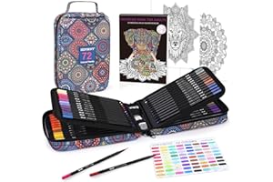 HIFORNY Set di 78 Matite Colorate Premium Black Edition per Adulti – 72 Matite Colorate con Extra, Nucleo Morbido per Artisti, Materiali Artistici per Principianti Adulti