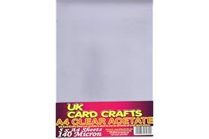 UK CARD CRAFTS A4 Acetate - 5 Sheets per Pack, 140 Micron - UKCC0001