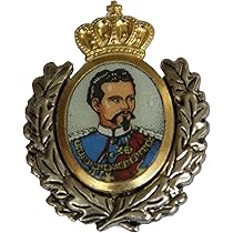 Hutanstecker König Ludwig II - Trachtenpin 3,5x3cm Messing