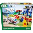 BRIO World Circuit Intervention D’Urgence – Train Bois 44 Pièces Pompiers, Police, Ambulance & Hélico Dès 3 Ans
