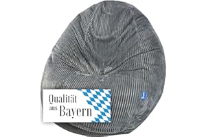 ‎BRUNI Bruni Classico Cord L in Grau - XXL-Sitzsack für drinnen mit Füllung, Indoor-Sitzsack aus Deutschland