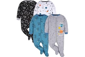 Gerber Baby pojkar 4-pack Sleep 'N Play Footie