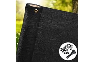 PRO-TEC GARDEN PRODUCTS Pro-Tec 1m,1.5m, 2m High Garden Privacy Screen Netting Fence Screening Balcony Screen Windbreak 95% Shade Security Safety Net Black FREE 10 Bungees 100 Zip Ties Included