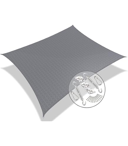 Sonnensegel 6,5x7 M – UV-Schutz, Wasserdicht, Mit Edelstahl-Befestigung, Für Garten & Terrasse (Dunkelgrau)