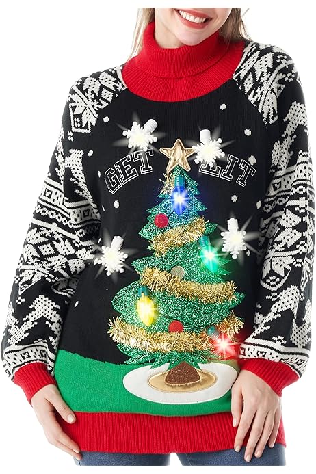 Walmart Sueter De Reno Con Luz Ugly Sweter JOYIN Suéter Largo De