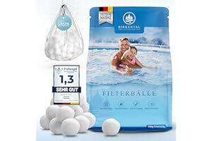 Birkental Pool Filterbälle mit Wäschenetz - langlebige Filterballs -Ersatz für Quarzsand, 25kg Filtersand- Filter Balls für Sandfilteranlage Poolzubehör Poolreiniger -auch Salzwasser geeignet (700g)