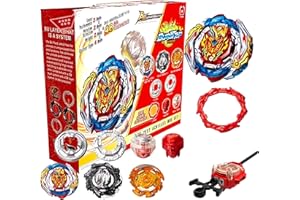 Elrozo 3er Set B-201 Zest Achilles B-198-01 Chain Phoenix B-176 Hollow Roktavor + Launcher Kreisel für Burst Evolution Rise Surge Arena