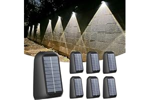 artcool Solar Wandleuchten Aussen,6 Stück Solarleuchten für Außen,2 Modi LED Warmweiß/RGB Farbwechselnde Beleuchtung,Gartendeko für Draußen für Treppen,Zaun,Hof,Terrasse