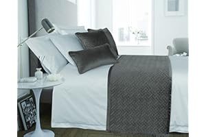 THE BETTERSLEEP COMPANY The Better Sleep Company Luxury French Velvet Throws, Bedspreads, Runners and Cushions (Taupe, Bed Runner 55cm x 220cms)