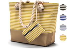 FLORA FURORA furora HOLIDAY Bolsa Playa Grande XL - Mujer, Hombre - con cremallera y 2 bolsillos interiores (para bañadores mojados y objetos de valor) asa cómoda, ligera, grande, impermeable