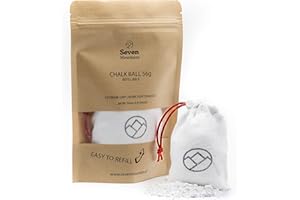 Seven Mountains Accesorios para boulder como set o individualmente – para un agarre especialmente seguro – Bolsa de tiza negra y roja con cepillo de bambú y bola de tiza – el equipo perfecto
