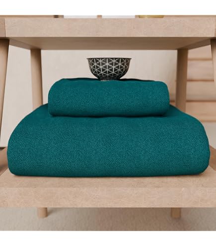 De Witte Lietaer Set Di 6 Asciugamani Bagno In Cotone 50x100 Cm - Verde Petrolio (Vert Canard) - 2