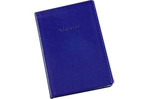 Esposti Large Address Book | 360 Spaces | Address Books with Alphabetical Index | Notes, Special Occasion & Dates Sections | Soft Faux Leather Stitched Cover | Blue | 131 x 196 mm