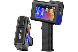 UPRINTJET Stampante Palmare Portatile, BT-HH6105B2 Stampante a Getto D'inchiostro Portatile con Touch Screen da 4,3 Pollici per Logo/Immagine/Data di Produzione/Numeri/Lotto/Codice QR/Codice a Barre
