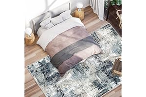 Vamcheer Alfombra Salón Pelo Corto - Alfombra de área Abstractas Modernas Imitación Cachemira,Antideslizantes y Lavable,Alfombras Decorativas para Dormitorio,Comedor,Pasillo,Interiores (Azul 200x300)