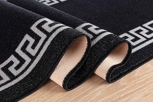 GULLAMBO Washable Door Mat Indoor - Non Slip Mat For Wooden Floor - Washable Front Door Mat Inside Door Mat, Super Absorbent Dirt Trapper - Kitchen Indoor Door Mat Hallway Runner Rugs (50x80cm,Black)