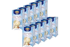 Krüger Chai Latte Classic India menos dulce, vainilla-canela, té de la leche de bebida y templado, 10 Pack, 10 x 10 monodosis bolsa