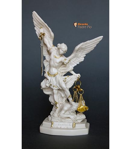 Resina Effetto Marmo Statua San Michele Arcangelo 33 Cm - , Made In Italy Arcangelo Michele - 9