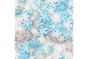 PME Cake Sprinkles Navideños Charms | Copos de Nieve (25g / 0.9oz) | Decoraciones Comestibles Festivas para Tartas, Cupcakes y Repostería de Invierno