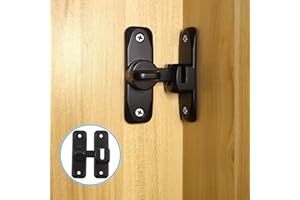 Pexintek 2 Juegos Cerradura de Puerta Pequeña para Puertas Correderas de 90 Grados para Puertas Interiores, Pestillo Vintage para Puertas de Apertura en Ambos Lados, Estudio, Baños(Negro)