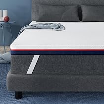 Surmatelas épais Glamhaus 90x190 Cm - Hypoallergénique, Traité Silvadur, Jupe élastique 45 Cm
