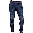 Qaswa Mens Motorcycle Jeans Denim Pants Motorbike Trousers Biker Jeans Stretch Aramid Protection Lining