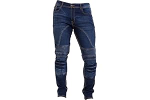 Qaswa Mens Motorcycle Jeans Denim Pants Motorbike Trousers Biker Jeans Stretch Aramid Protection Lining