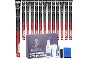 Geoleap Golfgriff-Set, 13 Stück, Griffe mit Bändern und Griffen mit allen Reparatur-Sets zur Auswahl, Hybrid-Golfschlägergriffe, Standard/mittlere Größe, Allwetter-Kontral, hohe Rückmeldung und