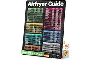 ‎WUNI WUNI Airfryer Zubehör - Größe M - magnetischer Airfryer Guide mit Temperatur, Dauer & Menge - Ninja Heißluftfritteuse Zubehör - Air Fryer Rezeptbuch für Heissluftfritteuse