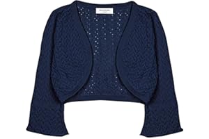 Bolerose Filles Manche 3/4 Boléro Cardigan à Grosses Mailles Enfants