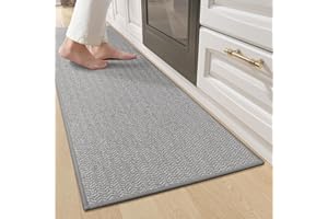 COLOR&GEOMETRY Color G Dywan kuchenny, tkany, antypoślizgowy, zmywalny, przyjazny dla skóry, chodnik kuchenny, do kuchni, jadalni, salonu, wejścia, korytarza, 43,5 x 200 cm, jasnoszary