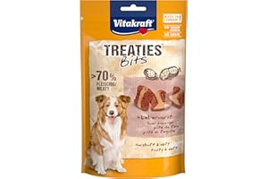 VITAKRAFT- Treaties Bits, Friandise Pour Chiens, Snack Moelleux Fourré Au Pâtée De Foie, Friandise D'Entraînement, Sans Ajout De Sucre (1 X 120G)