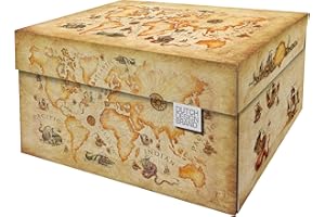 Dutch Design Brand Boîtes de rangement décoratives avec couvercle – Dimensions : 38,9 x 31,8 x 21,1 cm – Carton recyclé certifié FSC (imprimé carte du monde antique)