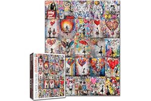 Tucocoo Graffiti Street Art Puzzle de 1 000 Pièces Impossibles, Collage Coloré de Banksy Girl pour Activités Familiales