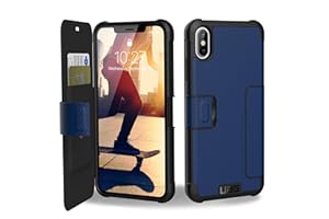Urban Armor Gear Metropolis Folio nach US-Militärstandard für das Apple iPhone Xs Max (blau) [Qi kompatibel, Verstärkte Ecken, Sturzfest, Antistatisch, Magnetverschluss] - 111106115050