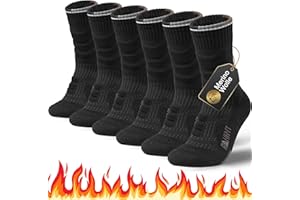Rahhint Chaussettes de randonnée en mérinos Chaussettes de compression Anti-ampoules Chaussettes de randonnée rembourrées 3 paires pour hommes femmes et enfants Taille 31-52