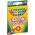 CRAYOLA Wax Colouring Crayons - Assorted Colours (Pack of 8), A Must - Have for All Kids Arts and Crafts Sets, Ideal for Kids Aged 3+