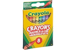 CRAYOLA Wax Colouring Crayons - Assorted Colours (Pack of 8), A Must - Have for All Kids Arts and Crafts Sets, Ideal for Kids Aged 3+