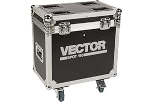 ‎LIGHTMAXX LightmaXX TOUR CASE, Truhencase für 2x VECTOR SPOT 150 Moving Heads, Multiplex Material, Schwarz, Butterfly Verschluss, Rollen, Stapelfähig, 750x390x690 cm, 15.5 kg