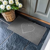 Nicoman Zerbino a Mezza Luna in Rilievo, Lavabile a Getto, Utilizzabile Solo per Pavimenti in Moquette, Spaghetti, Grigio, Star-(70x44cm