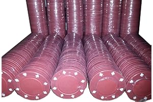 MISC 1000 x POKER ROULETTE CASINO CHIPS - SUITED DESIGNS AVAILABLE IN 5 COLOURS (Red)