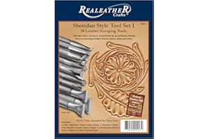 REALEATHER CRAFTS Realeather T5011 Sheridan Stempelwerkzeug, Metall, Verchromt, Stamp Tool Set I