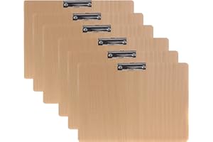 TUKA-I-AKUT 6 Pièces En Bois Porte-bloc A3 paysage avec Pince, très épais 4mm, Clip Planches pour Papier d'écriture Memo des Dossiers, Planchettes à Pince Idéal pour le Travail Quotidien, Lot de 6, TKD8009-A3-6X