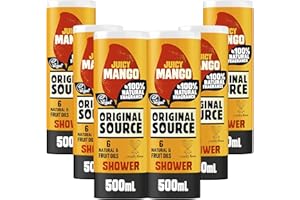 Original Source Żel pod prysznic z mango, 100% naturalny zapach, wegański żel pod prysznic, bez parabenów, opakowanie zbiorcze, 6 x 500 ml