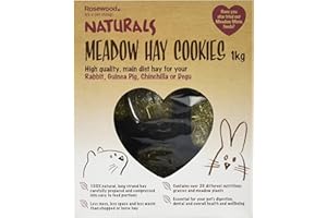 Rosewood Naturals Meadow Hay Cookies 1kg – Healthy Small Animal Treats for Rabbits, Guinea Pigs, Chinchillas & Degus – Natural Hay for Digestive and Dental Health