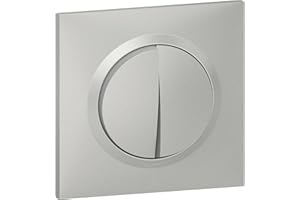 Legrand - Double interrupteur ou va-et-vient dooxie 10AX 250V~ livré avec plaque carrée alu