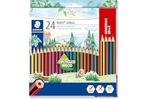 STAEDTLER - Noris colour 185 - Etui carton 24 crayons de couleur assortis en bois upcyclé - 20 + 4 offerts - 185 C24P
